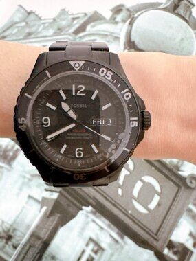 Fossil FS5688 FB-02 Three-Hand Date Black Stainless Steel Bracelet Men's Watch W